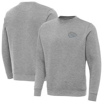 Men's Antigua  Heather Gray Kansas City Chiefs Victory Sweatshirt