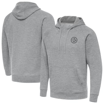 Men's Antigua  Heather Gray Pittsburgh Steelers Victory Hoodie