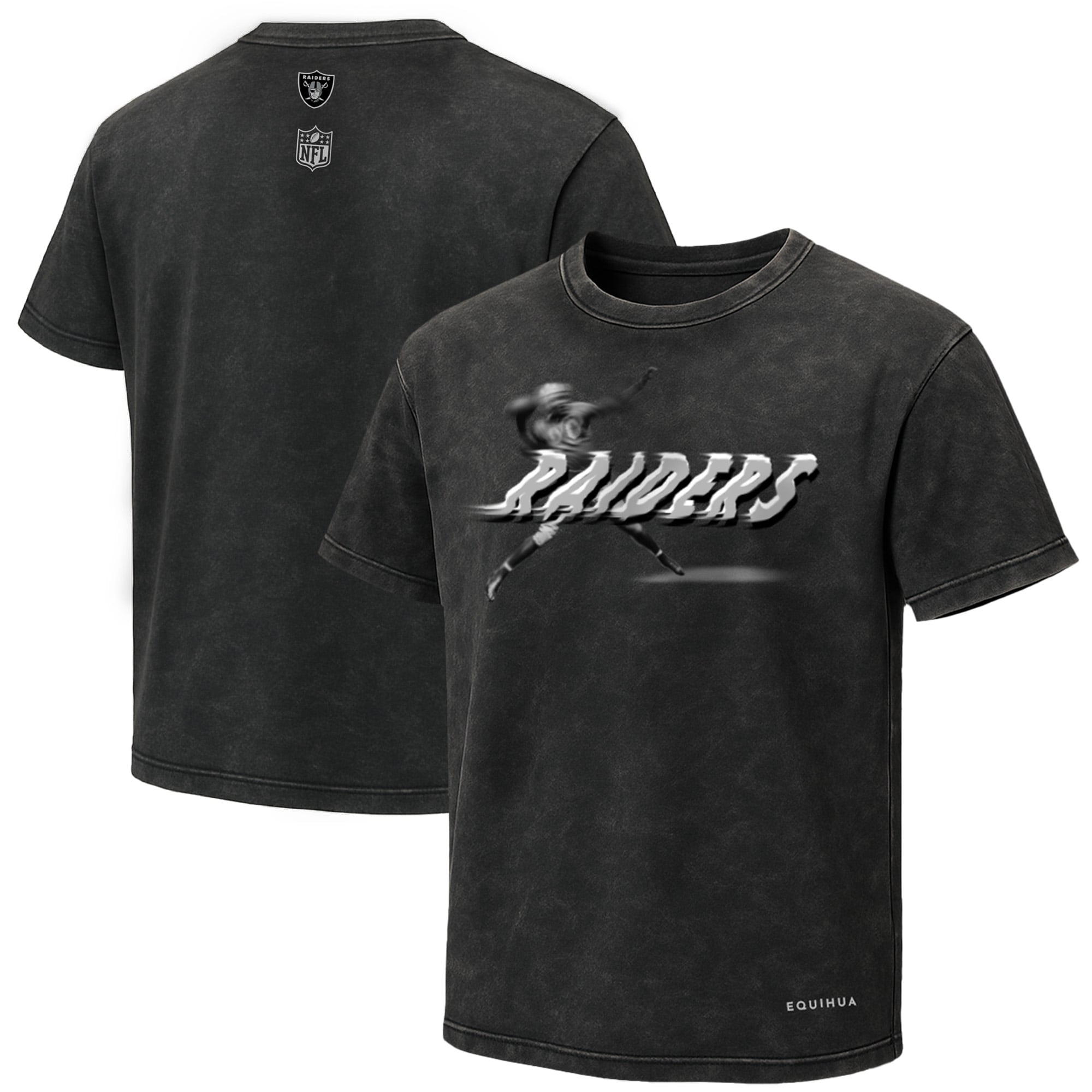 Men's EQUIHUA Black Las Vegas Raiders Retro T-Shirt