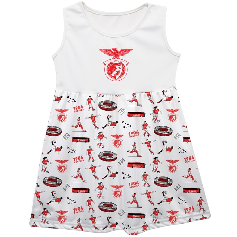 Infant Girls Vive La Fete White Benfica Impressions Artwork Tank Top Dress