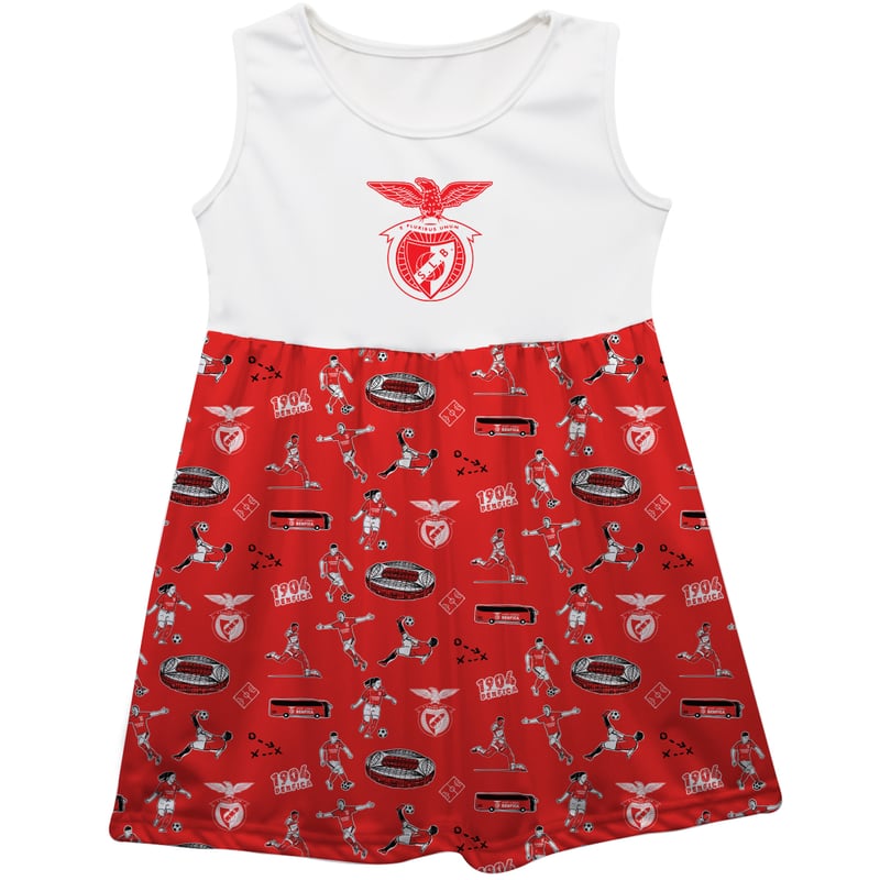 Infant Girls Vive La Fete Red Benfica Impressions Artwork Tank Top Dress