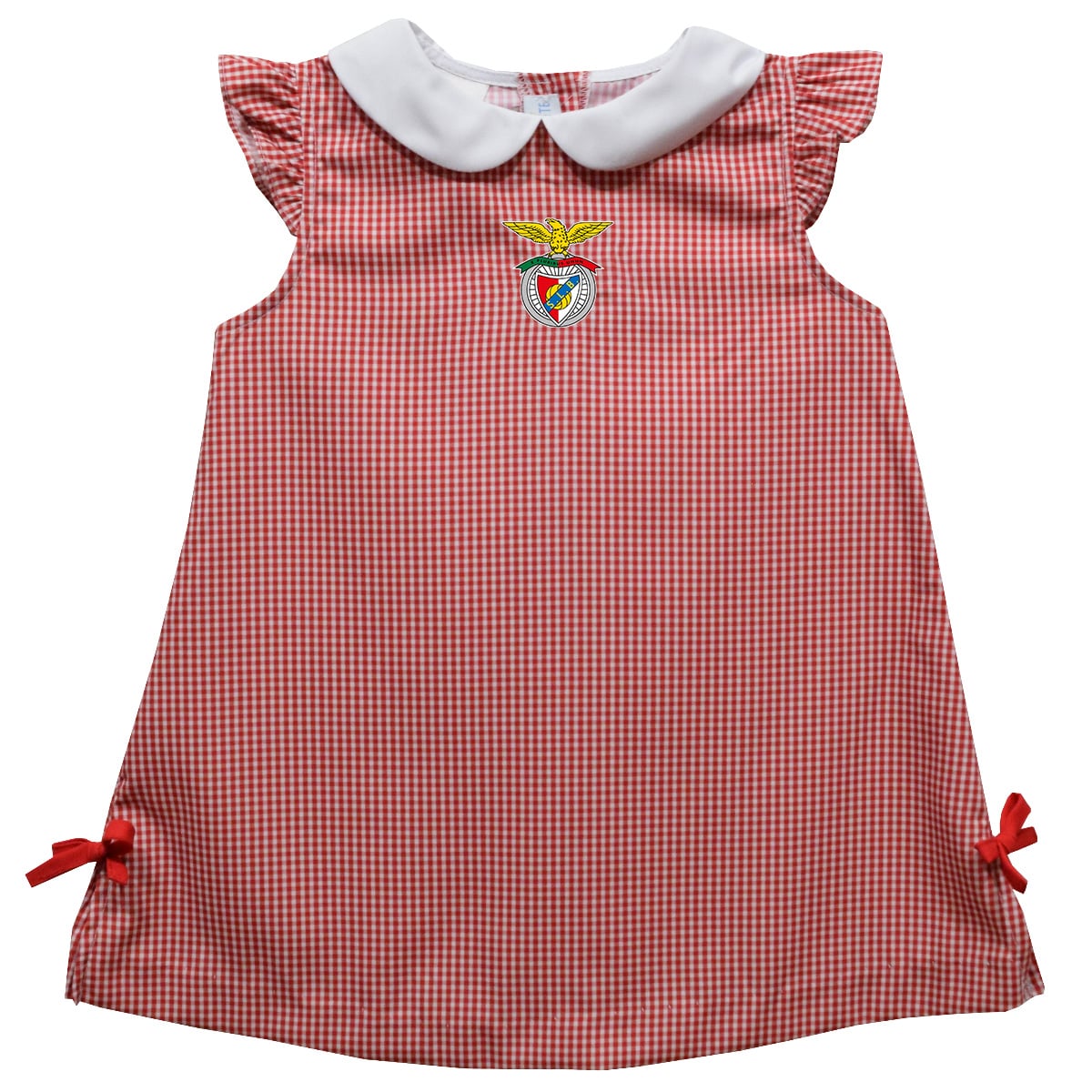 Girls Infant Vive La Fete  Red Benfica Mini Check Pattern A-Line Dress