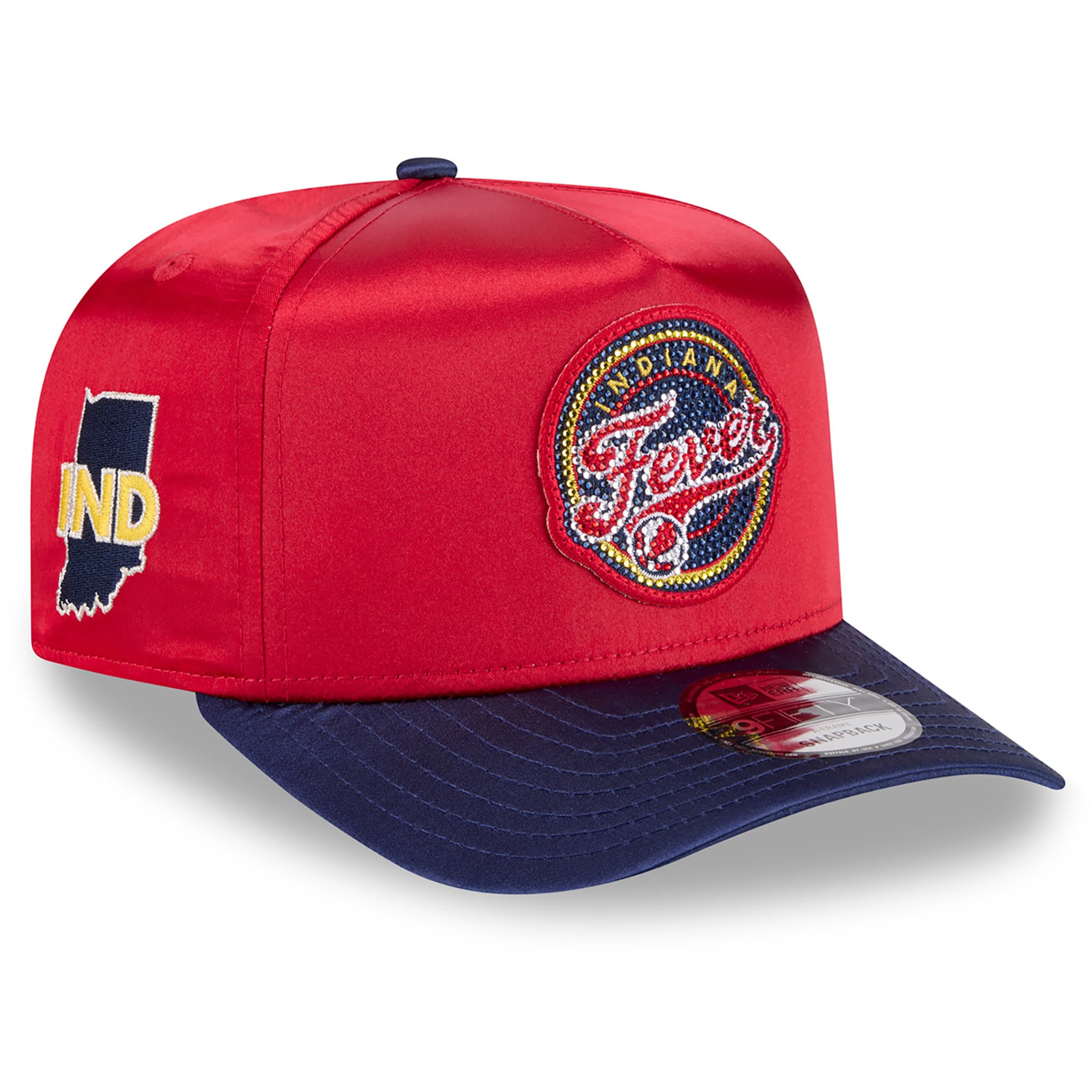 Unisex New Era Red/Navy Indiana Fever 2026 WNBA Draft Satin A-Frame 9FIFTY Adjustable Hat