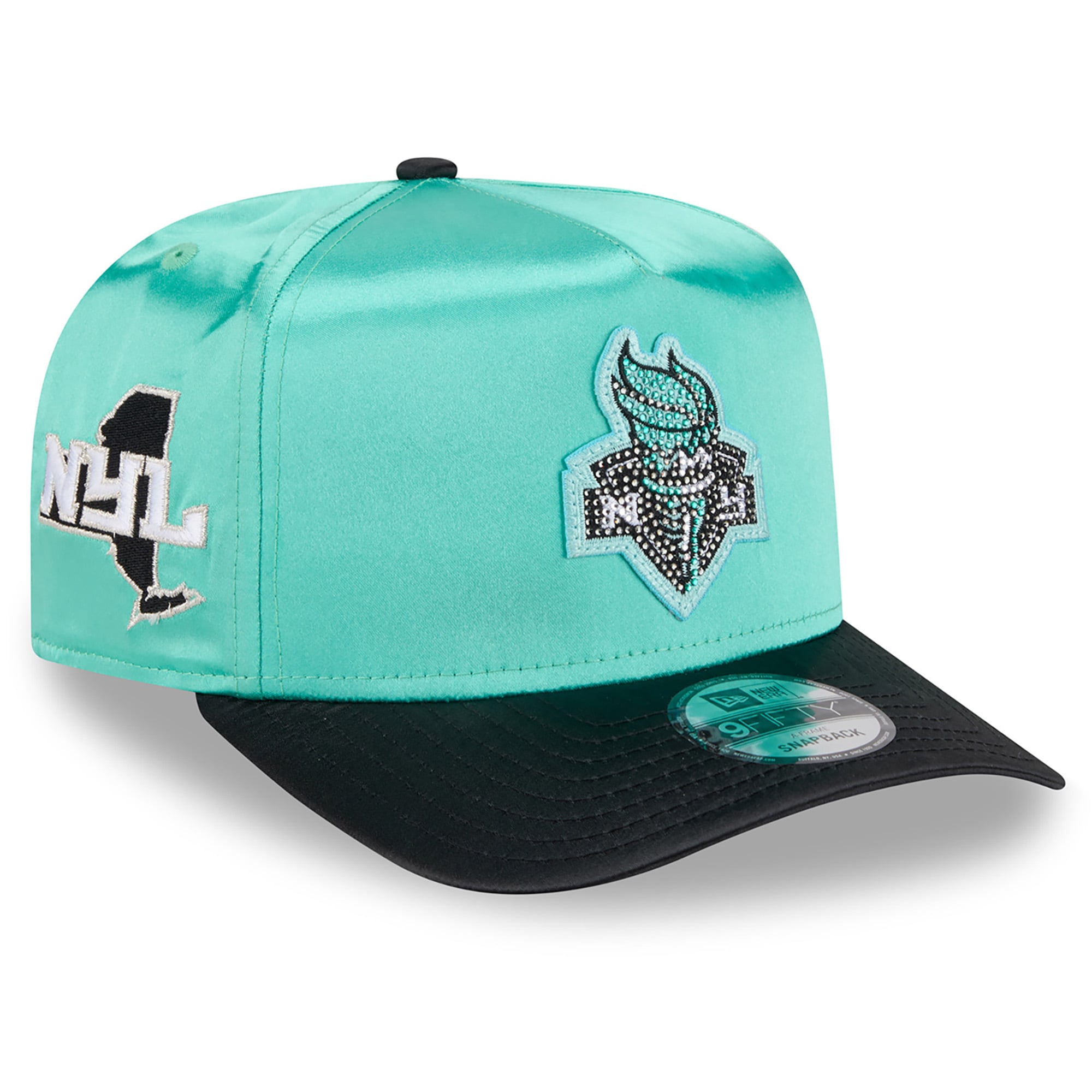 Unisex New Era Turquoise/Black New York Liberty 2026 WNBA Draft Satin A-Frame 9FIFTY Adjustable Hat