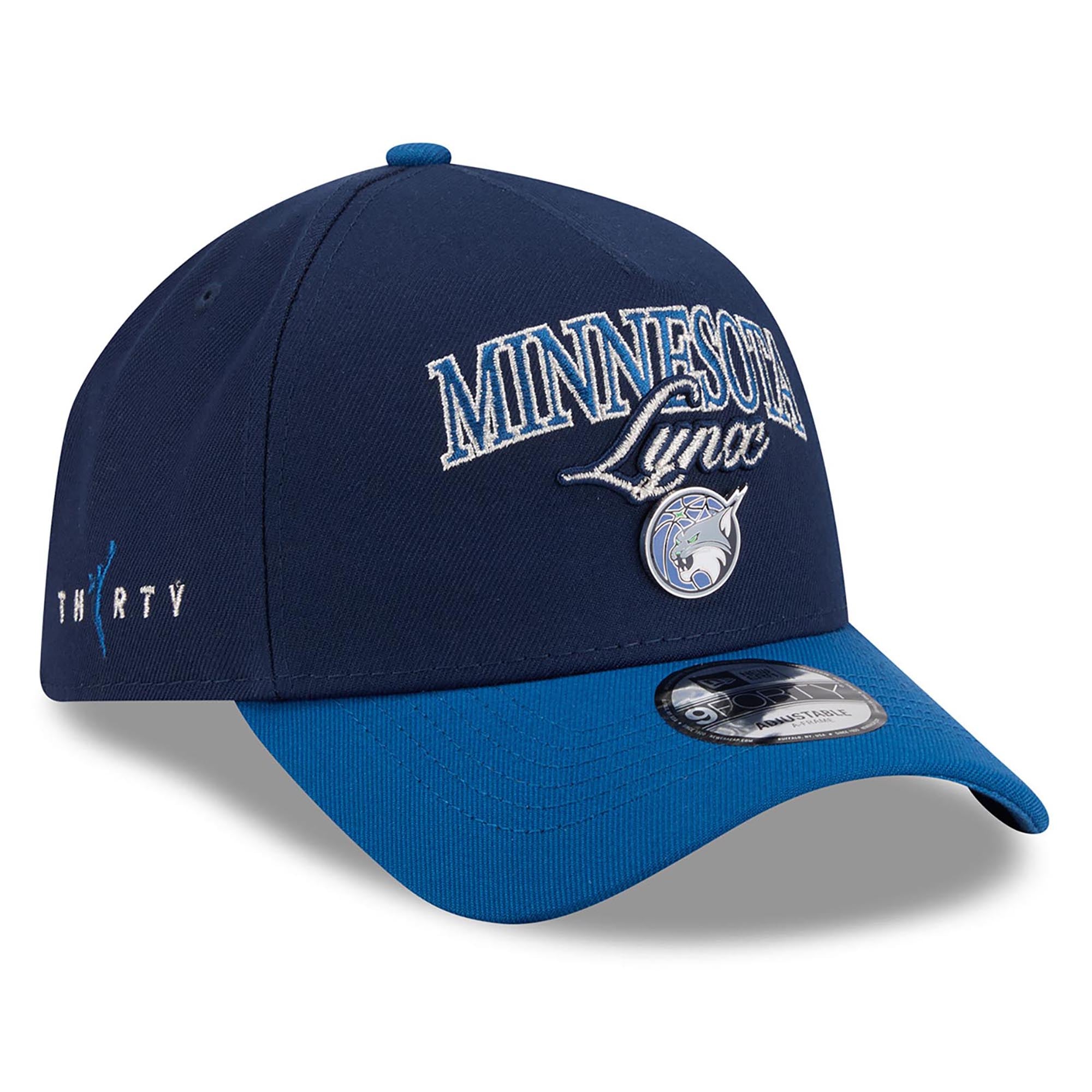 Unisex New Era Navy/Blue Minnesota Lynx WNBA Tip-Off 2026 Metal Badge A-Frame 9FORTY Adjustable Hat