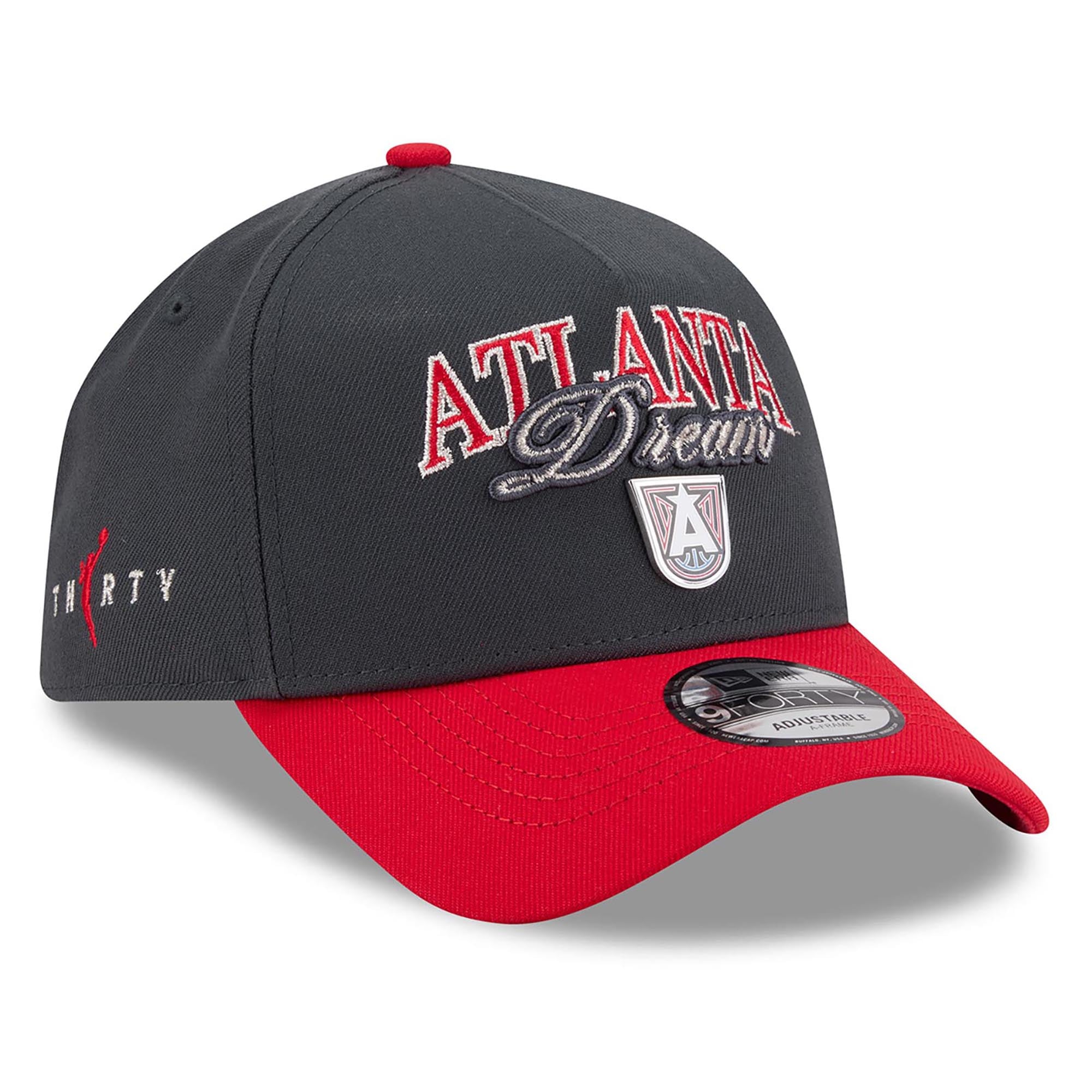 Unisex New Era Black/Red Atlanta Dream WNBA Tip-Off 2026 Metal Badge A-Frame 9FORTY Adjustable Hat