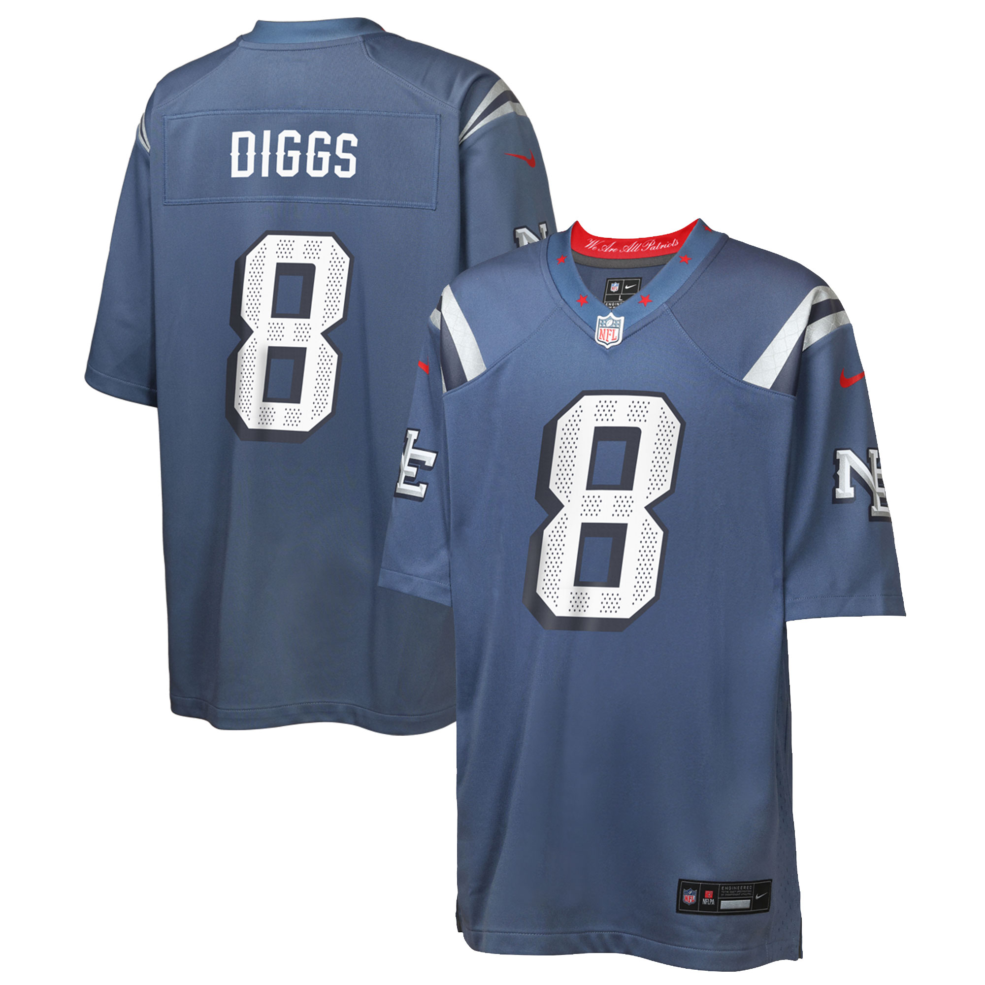 Youth Nike Stefon Diggs Blue New England Patriots Rivalries Collection Game Jersey