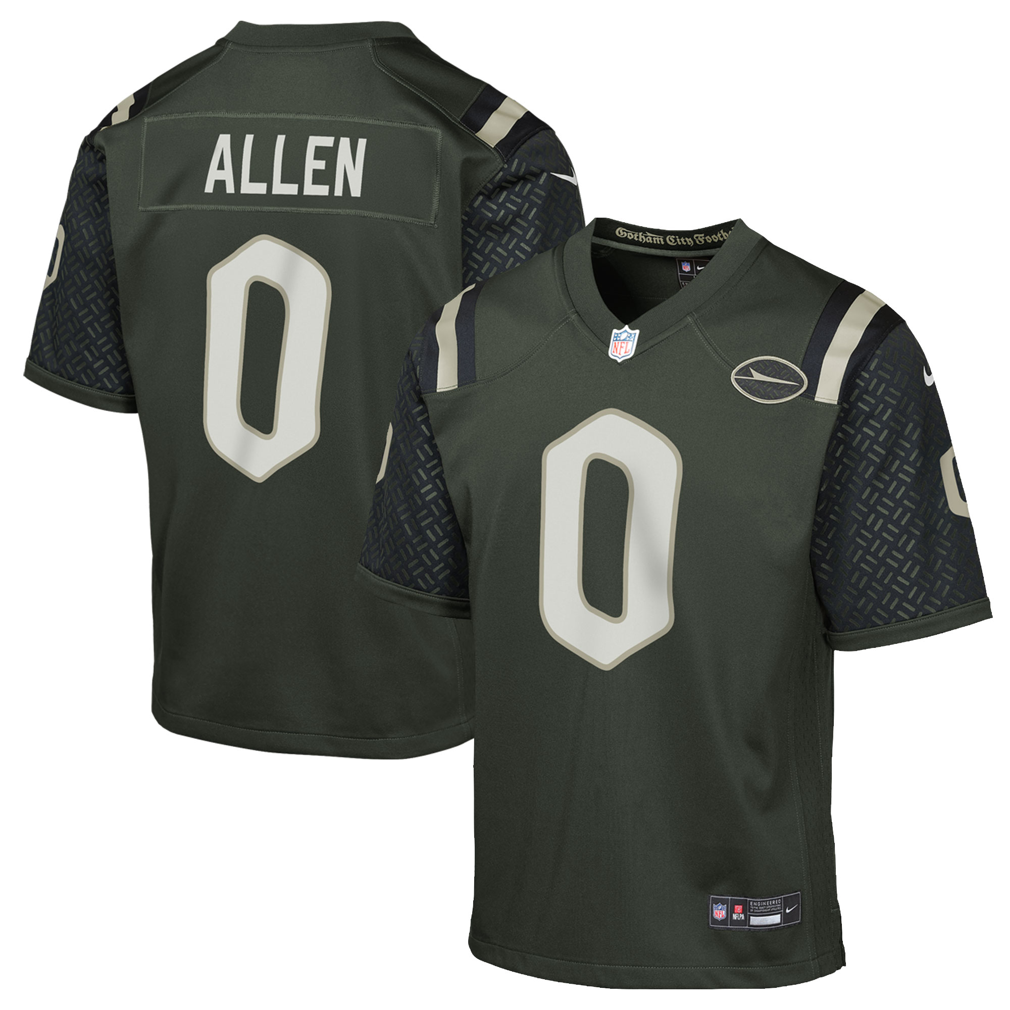 Youth Nike Braelon Allen Gotham Green New York Jets 2025 Rivalries Collection Game Jersey