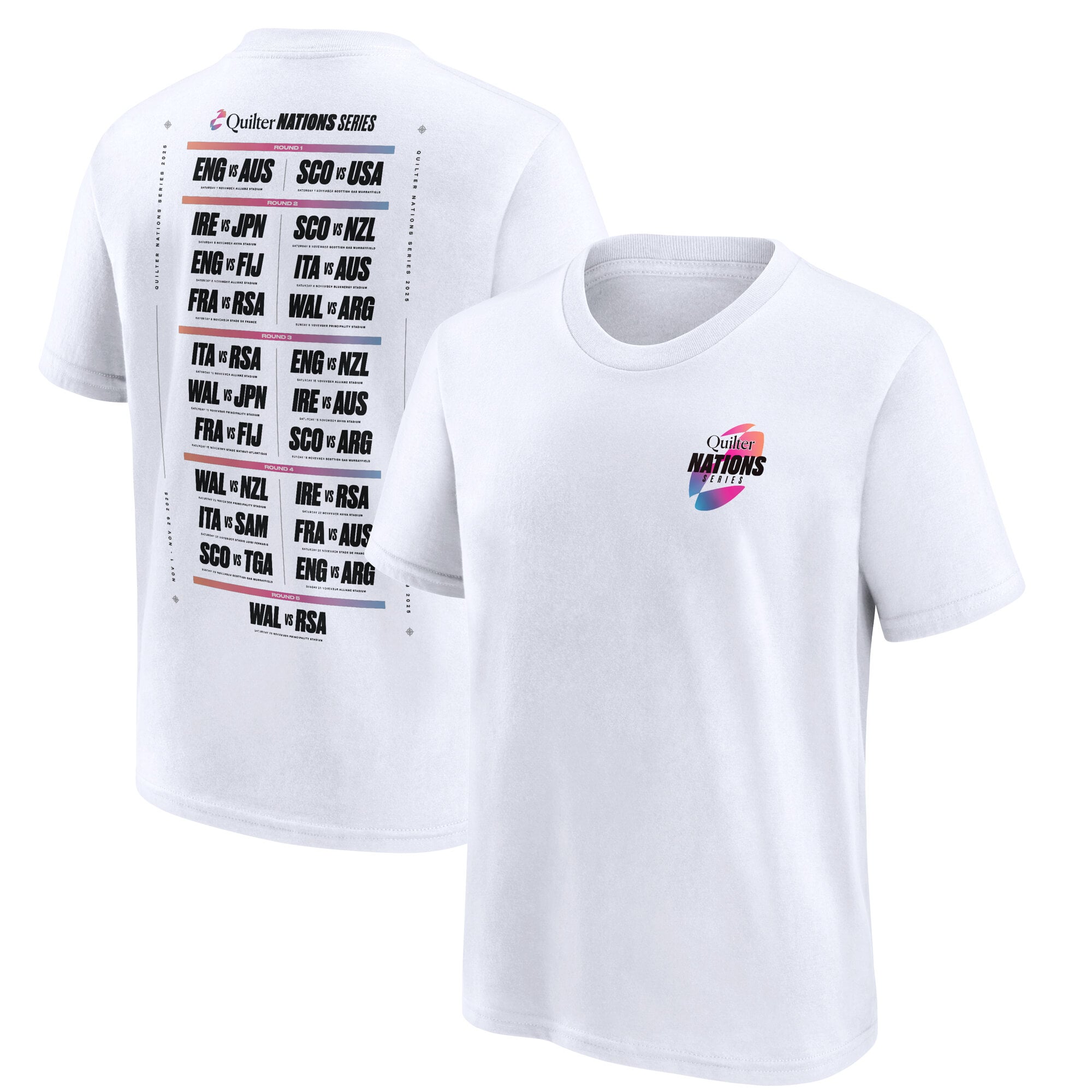 T-shirt grafica Quilter Autumn Nations Fixtures - Bianco - Junior