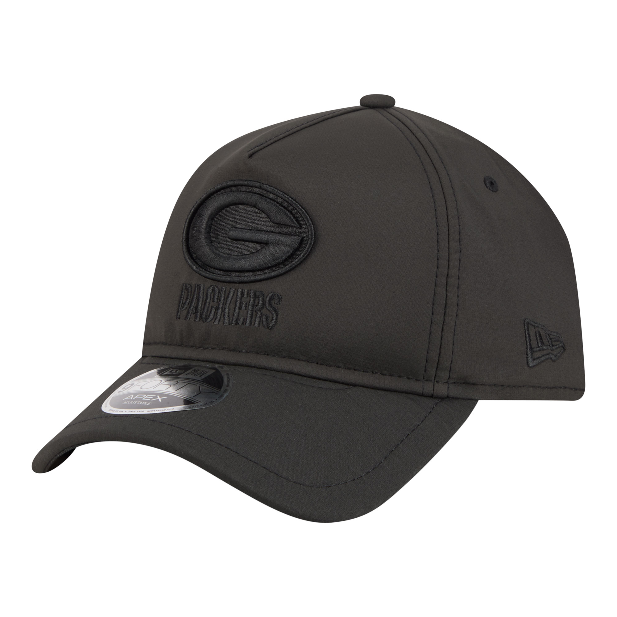 Men's New Era  Black Green Bay Packers Apex 9FORTY Adjustable Hat