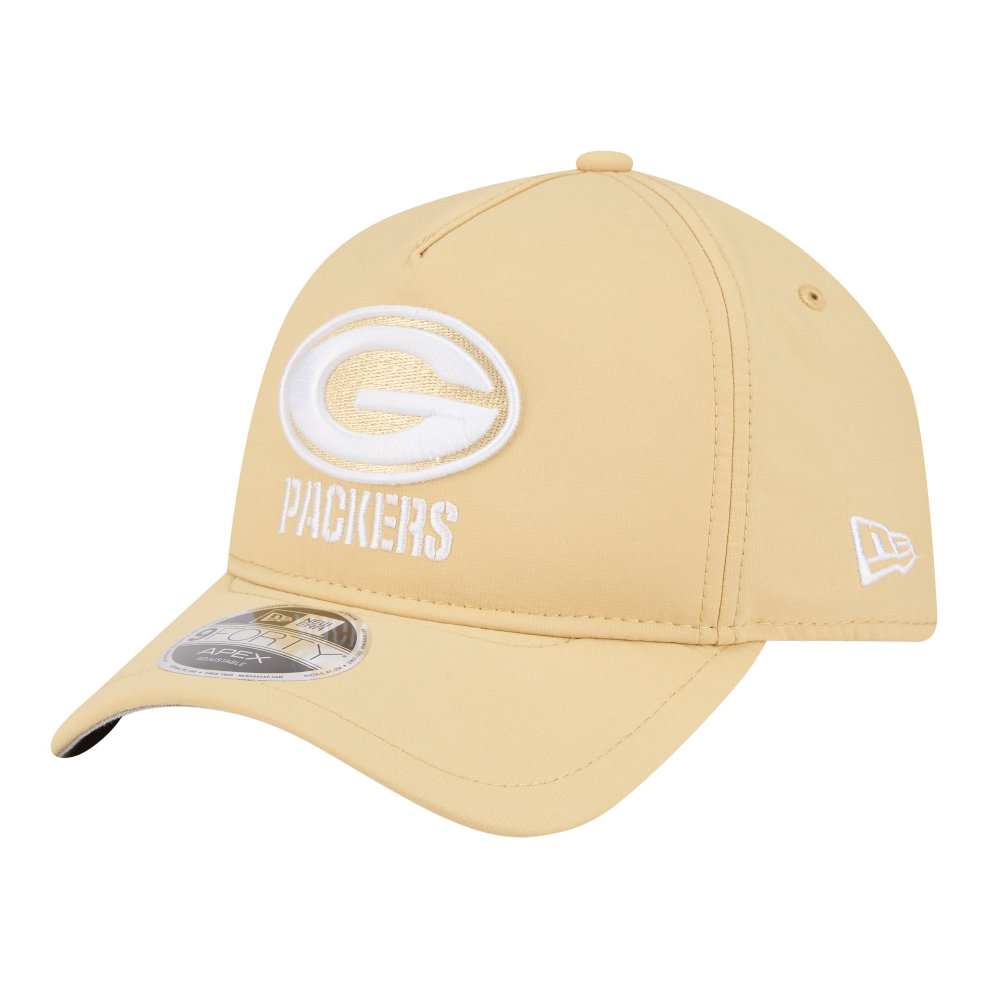 Men's New Era Tan Green Bay Packers Apex 9FORTY Adjustable Hat