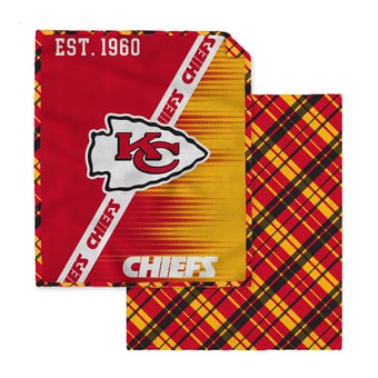 "Pegasus Kansas City Chiefs 60"" x 80"" Digital Dash Two-Sided Checkered Ultra Cozy Sherpa Blanket"