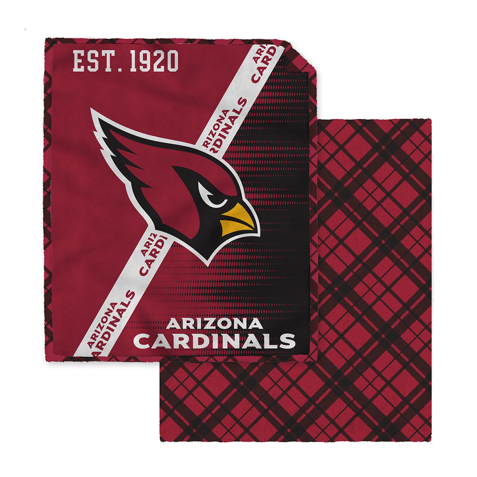 Pegasus Arizona Cardinals 60" x 80" Digital Dash Two-Sided Checkered Ultra Cozy Sherpa Blanket