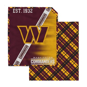 Pegasus Washington Commanders 60" x 80" Digital Dash Two-Sided Checkered Ultra Cozy Sherpa Blanket