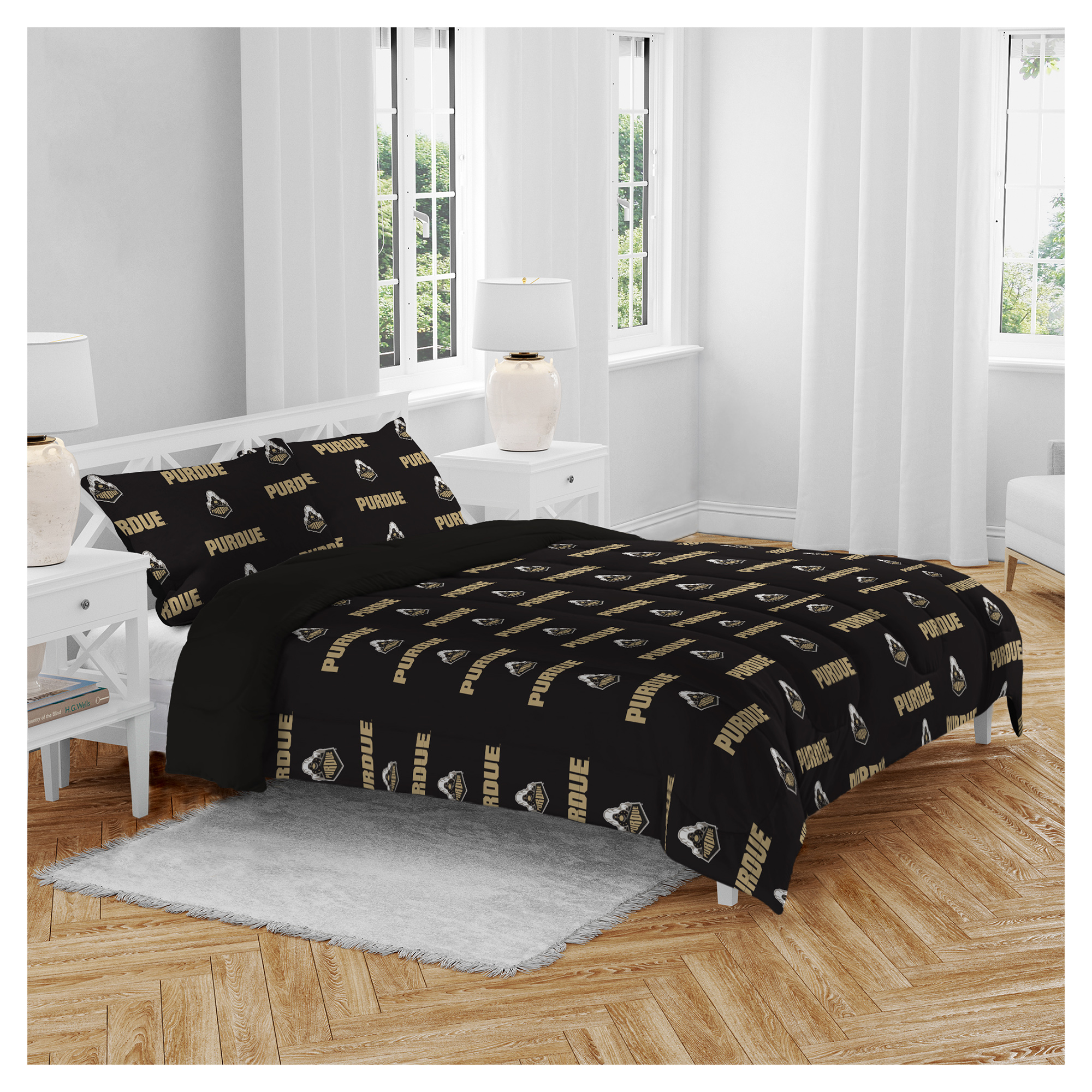 Pegasus Purdue Boilermakers Home Field Three-Piece Queen Bed in a Bag Set