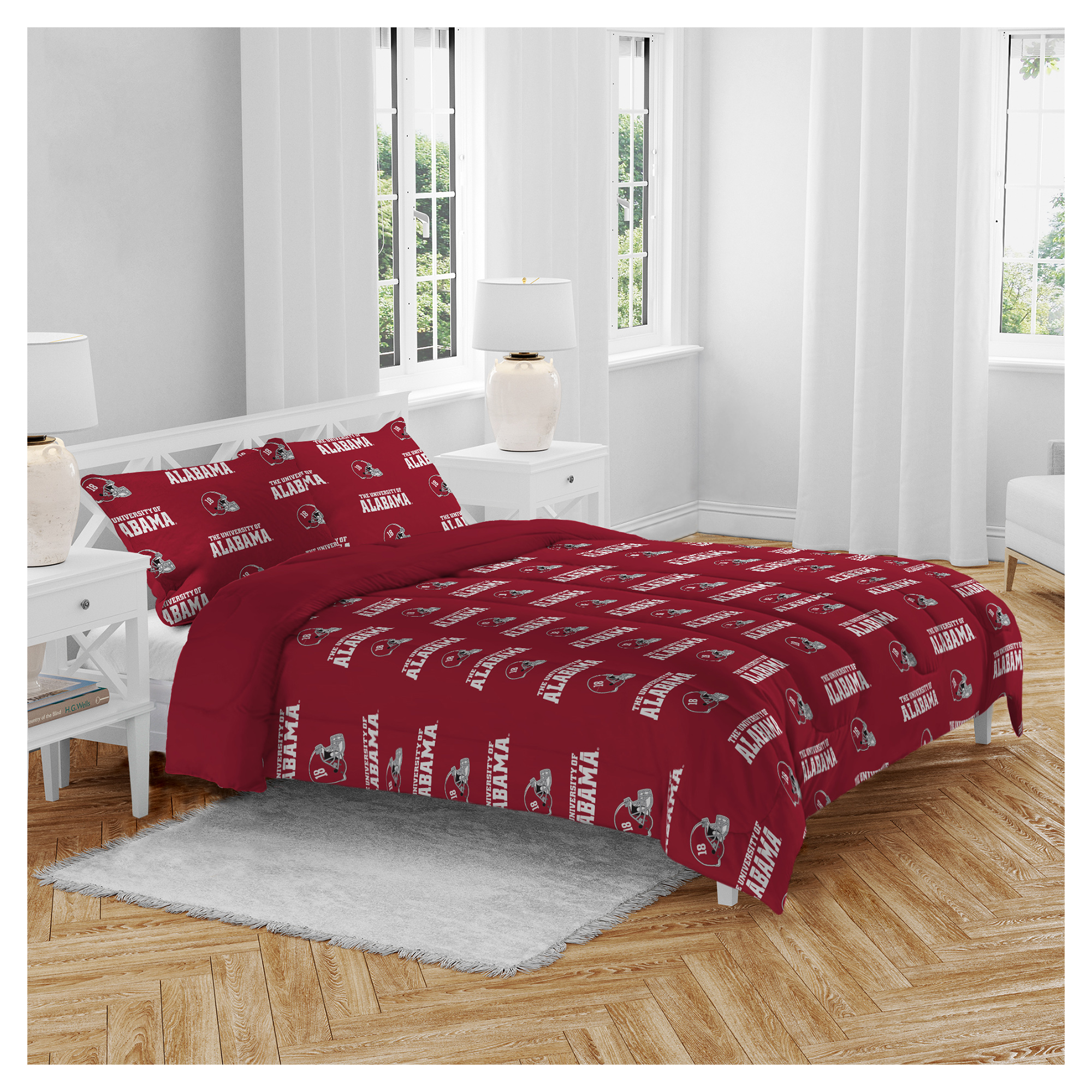 Pegasus Alabama Crimson Tide Home Field Three-Piece Queen Bed in a Bag Set