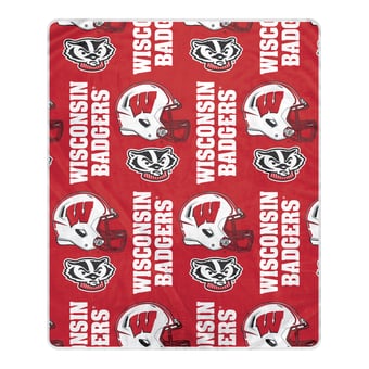 Pegasus Wisconsin Badgers 50" x 60" Homefield Stacked Logos Ultra Soft Blanket