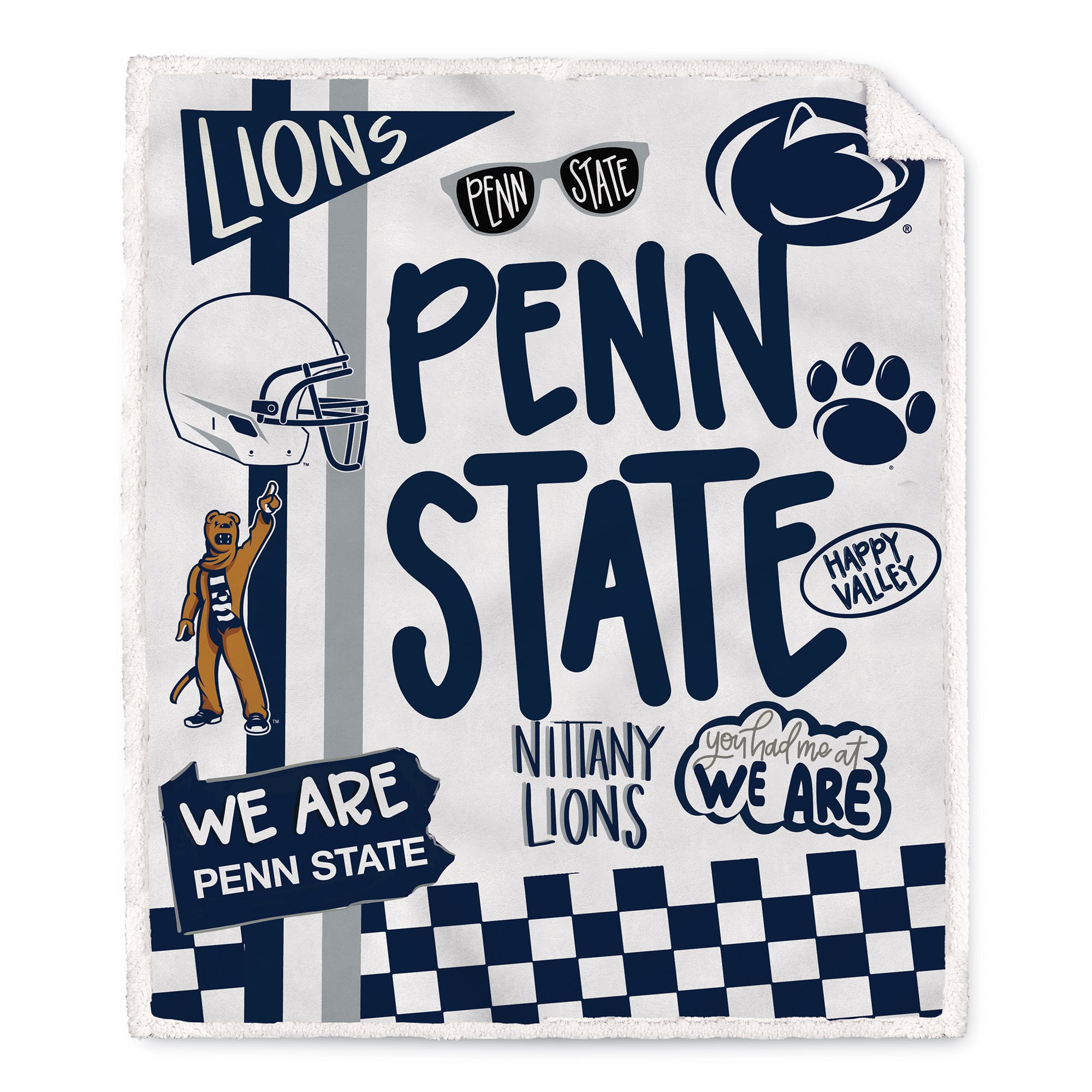 Pegasus Penn State Nittany Lions 60" x 70" Loco Fan Ultra Cozy Sherpa Blanket