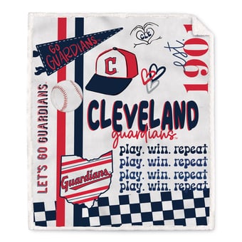 Pegasus Cleveland Guardians 60" x 70" Loco Fan Ultra Cozy Sherpa Blanket