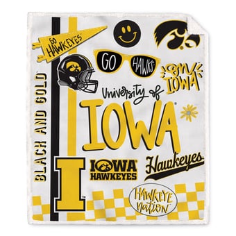 Pegasus Iowa Hawkeyes 60" x 70" Loco Fan Ultra Cozy Sherpa Blanket
