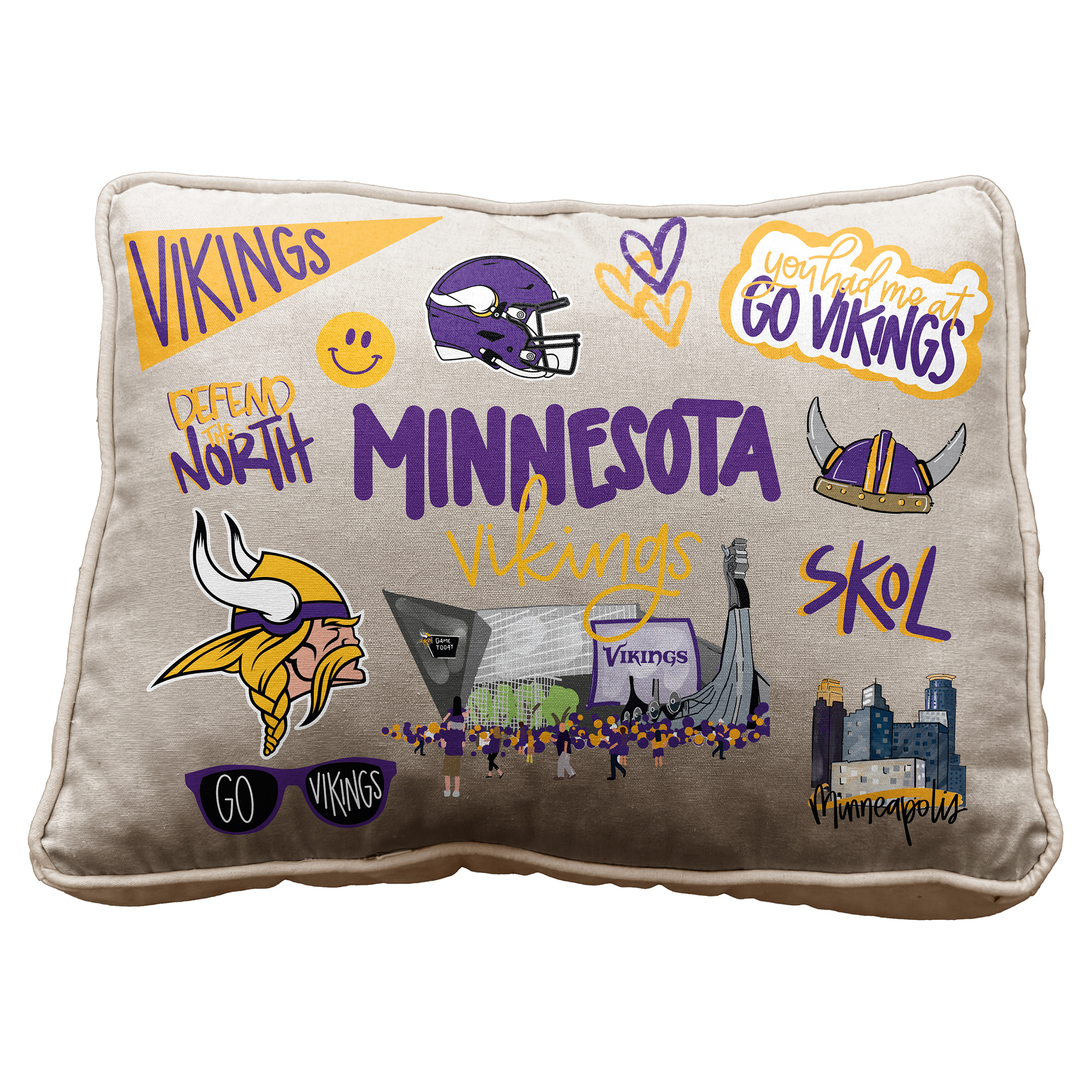 Pegasus Minnesota Vikings 19" Loco Fan Canvas Décor Pillow