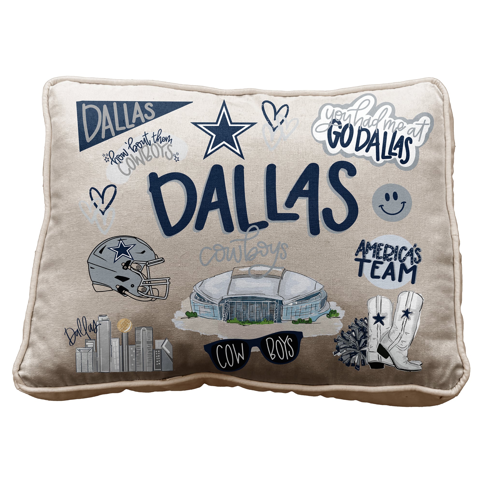 Pegasus Dallas Cowboys 19″ Loco Fan Canvas Décor Pillow
