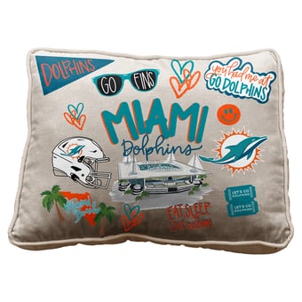 Pegasus Miami Dolphins 19" Loco Fan Canvas Décor Pillow