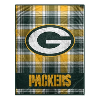 "Pegasus Green Bay Packers 66"" x 95"" Oversized Plaid FAN-mily Ultra Cozy Blanket"