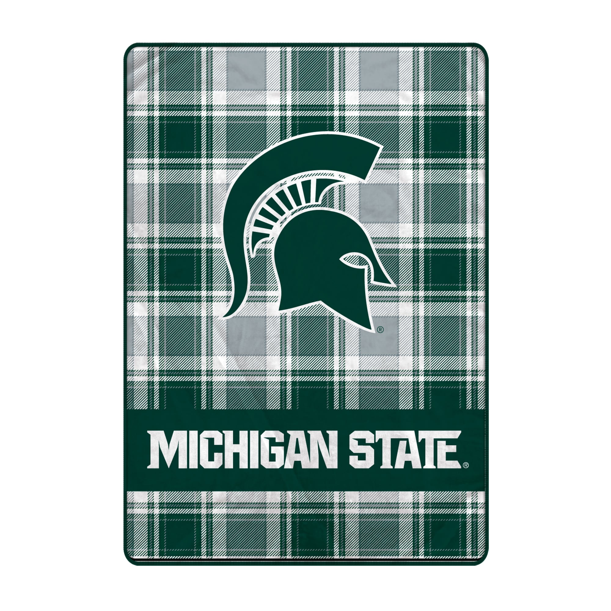 Pegasus Michigan State Spartans 66" x 95" Oversized Plaid FAN-mily Ultra Cozy Blanket