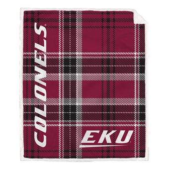 Pegasus Eastern Kentucky Colonels 50" x 60" Playmaker Plaid Ultra Cozy Sherpa Throw