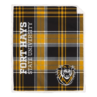 Pegasus Fort Hays State Tigers 50" x 60" Playmaker Plaid Ultra Cozy Sherpa Throw