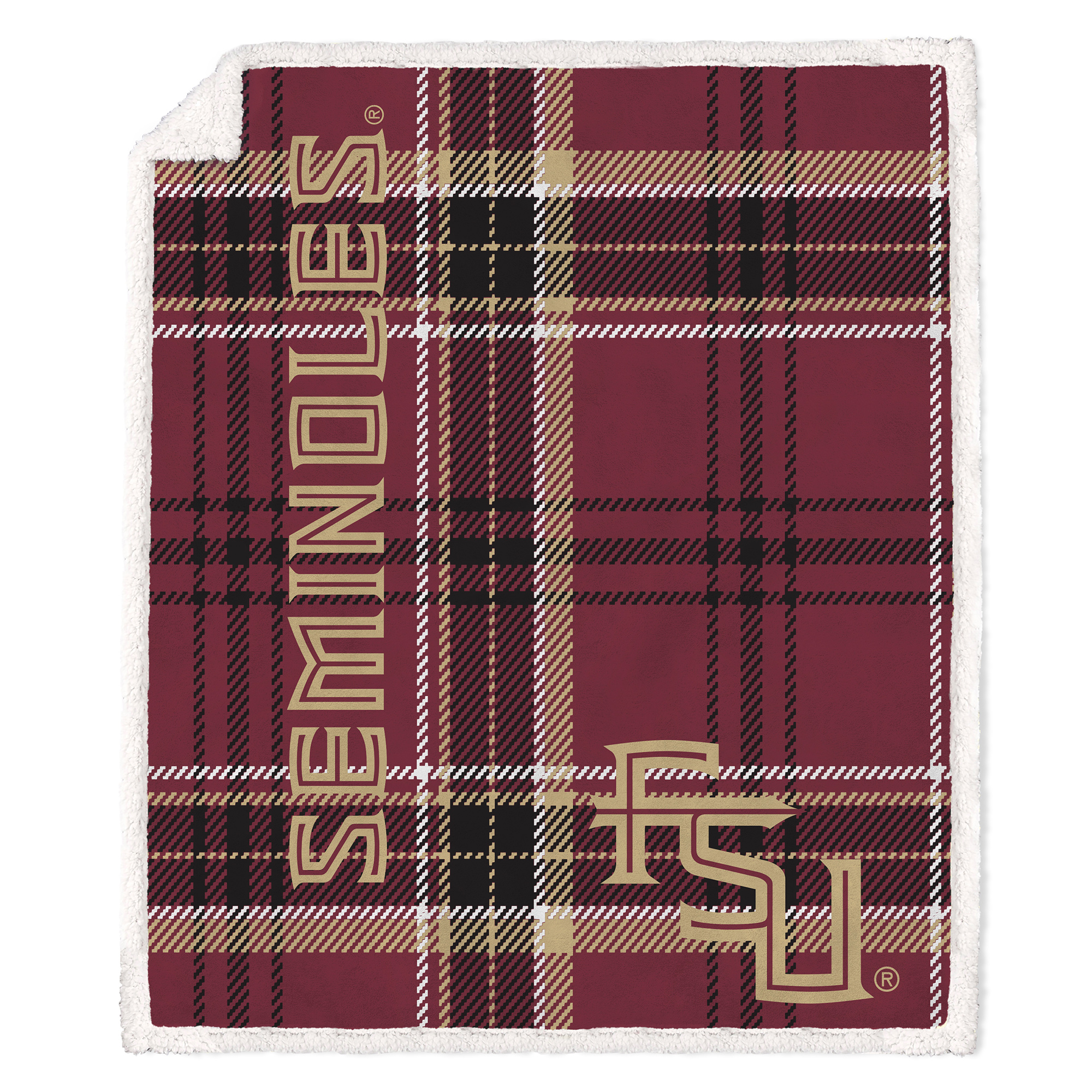 Pegasus Florida State Seminoles 50" x 60" Playmaker Plaid Ultra Cozy Sherpa Throw