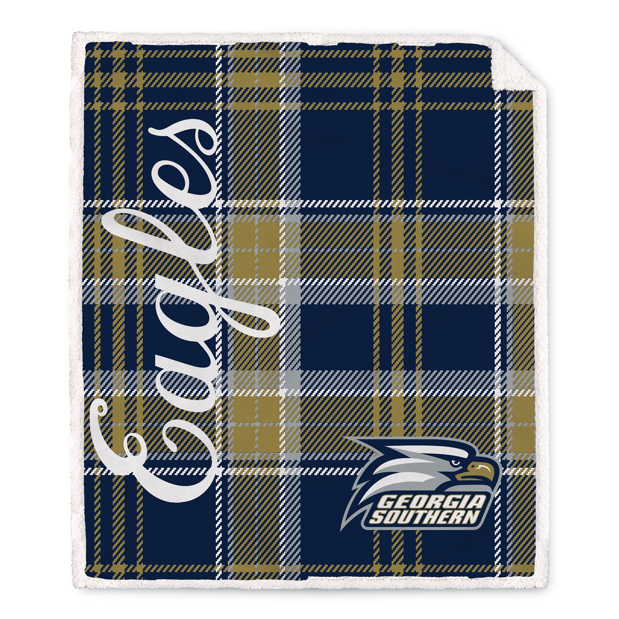 Pegasus Georgia Southern Eagles 50" x 60" Playmaker Plaid Ultra Cozy Sherpa Throw
