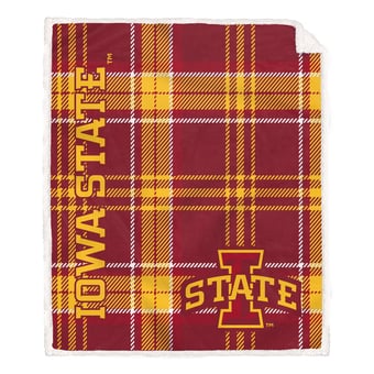 Pegasus Iowa State Cyclones 50" x 60" Playmaker Plaid Ultra Cozy Sherpa Throw