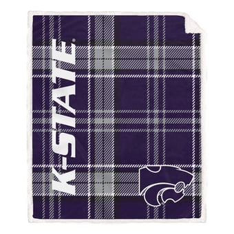 Pegasus Kansas State Wildcats 50" x 60" Playmaker Plaid Ultra Cozy Sherpa Throw