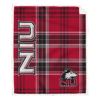 Pegasus Northern Illinois Huskies 50" x 60" Playmaker Plaid Ultra Cozy Sherpa Throw
