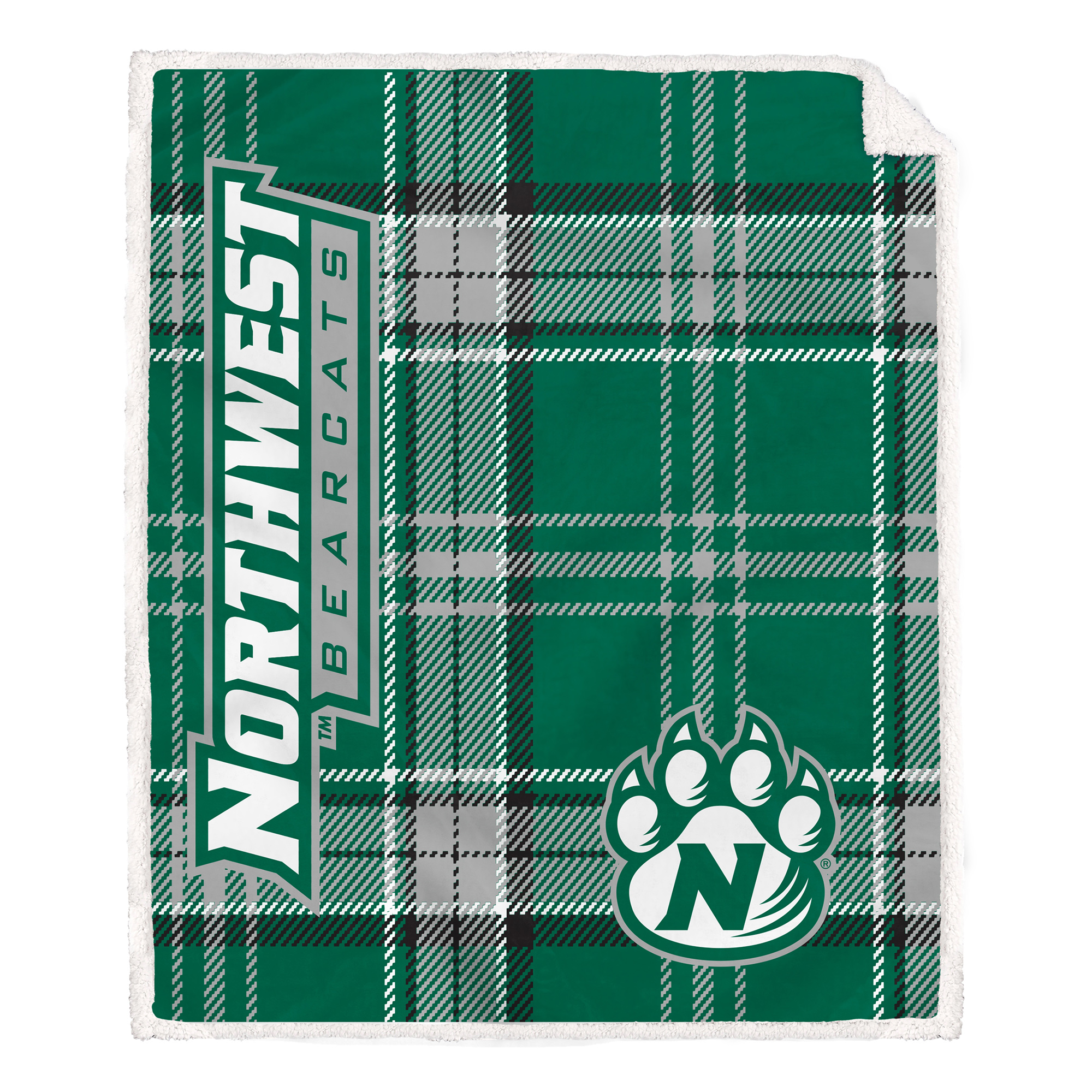 Pegasus Northwest Missouri State Bearcats 50" x 60" Playmaker Plaid Ultra Cozy Sherpa Throw