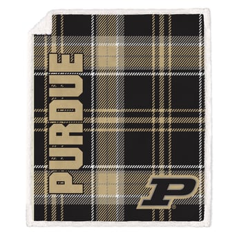 Pegasus Purdue Boilermakers 50" x 60" Playmaker Plaid Ultra Cozy Sherpa Throw