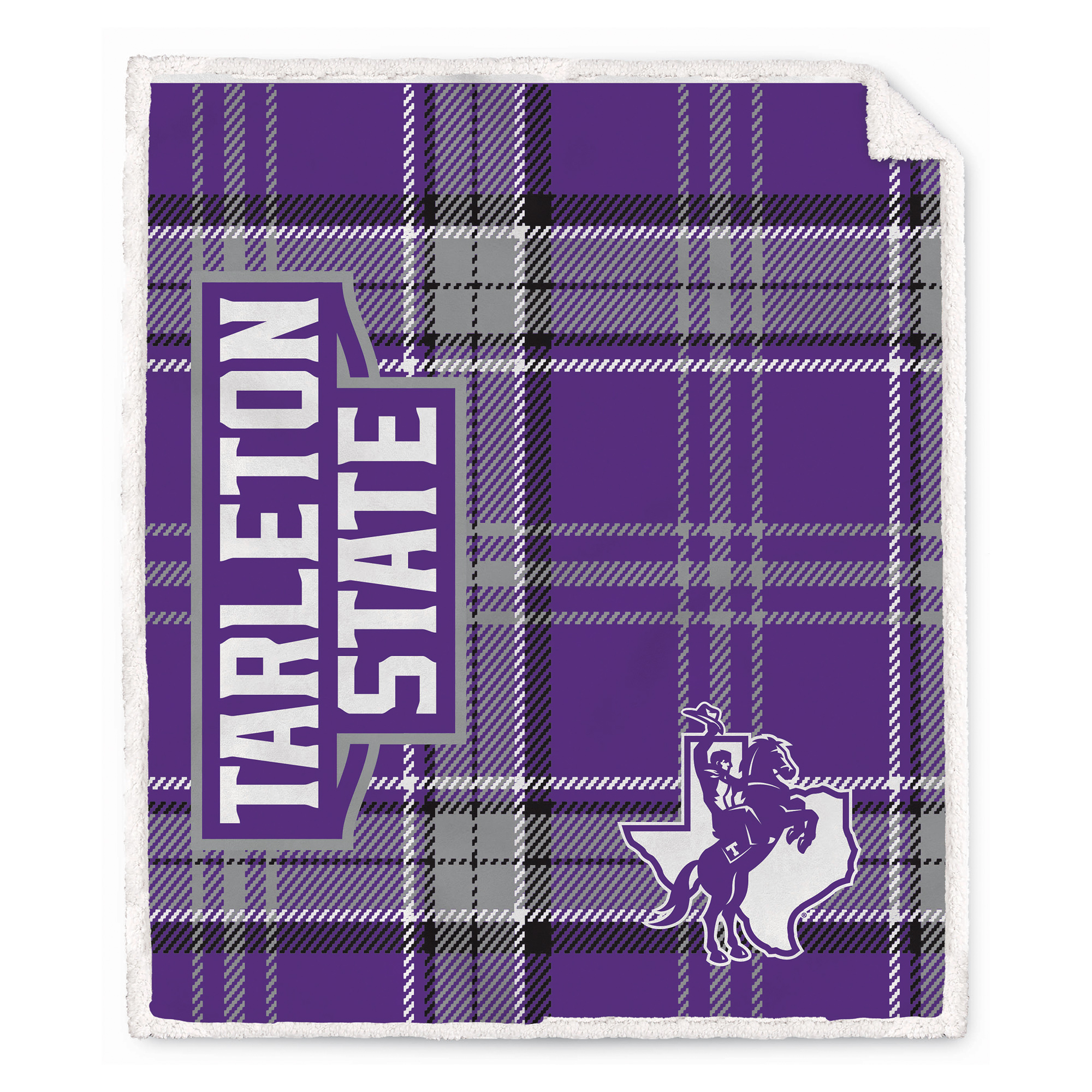 Pegasus Tarleton State Texans 50" x 60" Playmaker Plaid Ultra Cozy Sherpa Throw