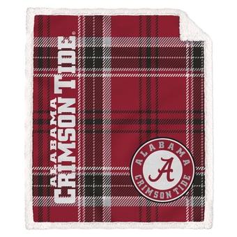 "Pegasus Alabama Crimson Tide 50"" x 60"" Playmaker Plaid Ultra Cozy Sherpa Throw"
