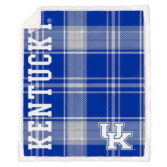 Pegasus Kentucky Wildcats 50" x 60" Playmaker Plaid Ultra Cozy Sherpa Throw
