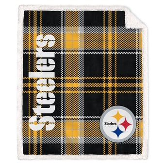 Pegasus Pittsburgh Steelers 50" x 60" Playmaker Plaid Ultra Cozy Sherpa Throw