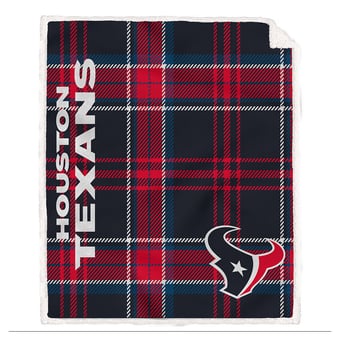 Pegasus Houston Texans 50" x 60" Playmaker Plaid Ultra Cozy Sherpa Throw