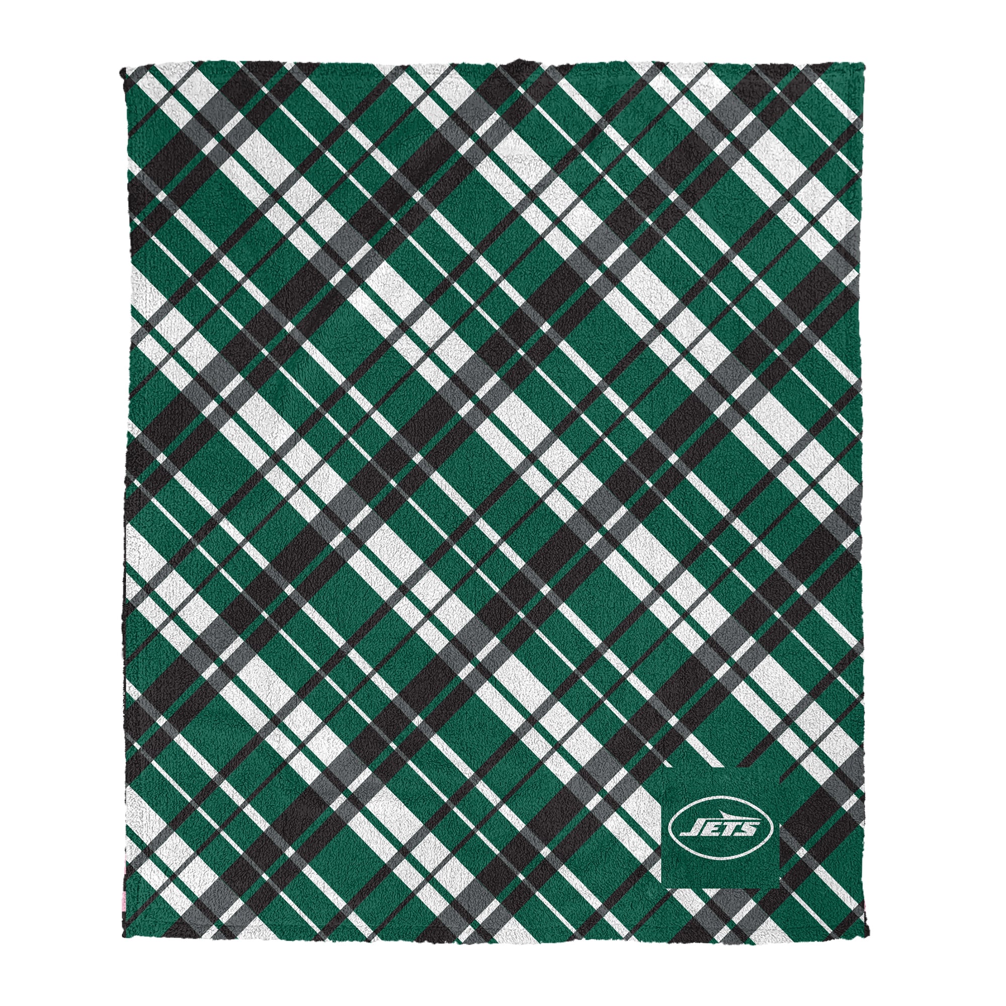 Pegasus New York Jets 50" x 60" Dash Logo Patch Ultra Cozy Sherpa Blanket