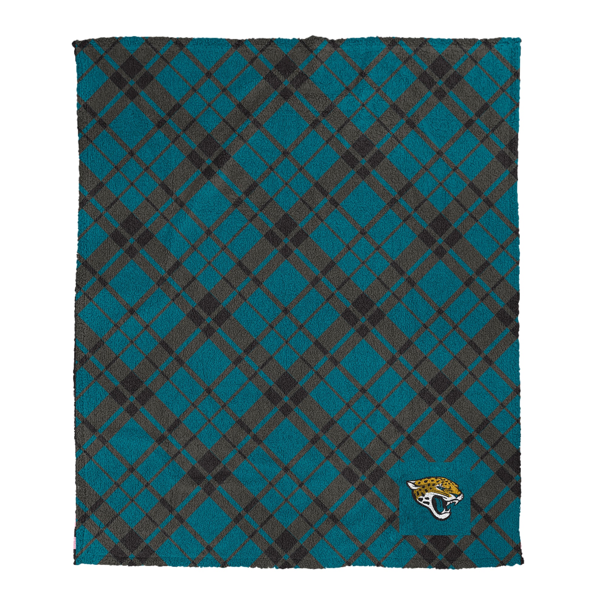 Pegasus Jacksonville Jaguars 50" x 60" Dash Logo Patch Ultra Cozy Sherpa Blanket