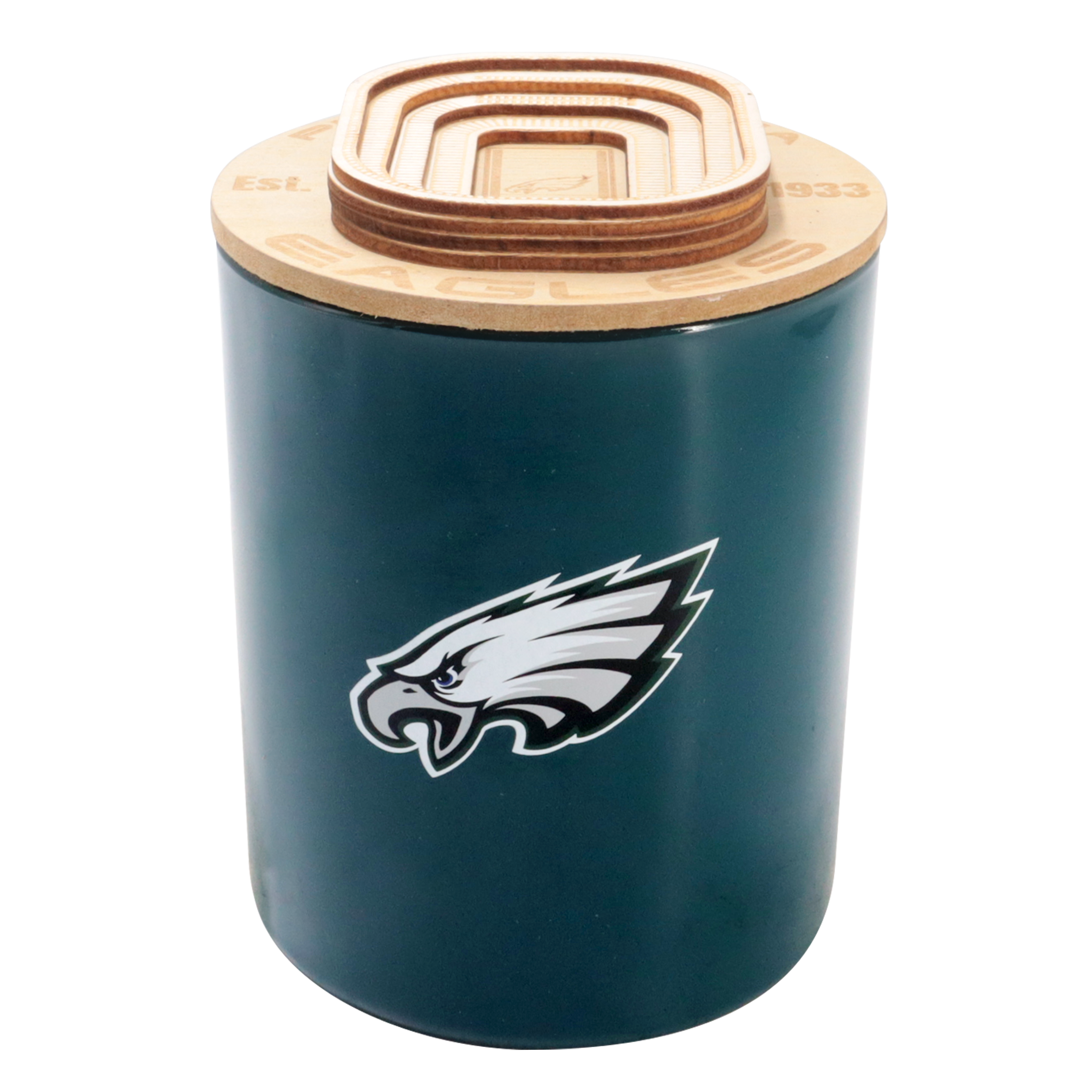 Pegasus Philadelphia Eagles 16 oz. Stadium Wood Top Glass Candle