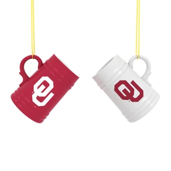 "Oklahoma Sooners Two-Pack 3"" Mini Stein Ornament Set"