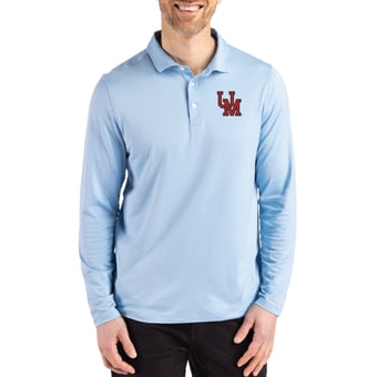 Men's Cutter & Buck  Powder Blue Ole Miss Rebels Vault Coastline Epic Comfort Long-Sleeve Polo