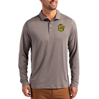 Men's Cutter & Buck  Gray Missouri Tigers Vault Coastline Epic Comfort Long-Sleeve Polo