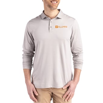Men's Cutter & Buck  Gray Tennessee Volunteers Alumni Coastline Epic Comfort Long-Sleeve Polo